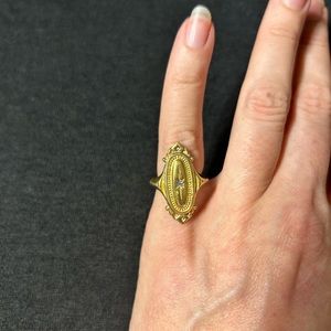 Vintage 1970s Avon Gold Tone Ring with CZ